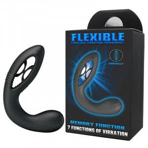 Juguete flexible para adultos negro junto a su caja, disponible en NUIT BOX, sex shop online Chile