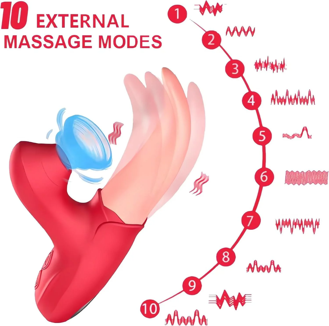 VIBRADOR TIPO LENGUA CON SUCCIONADOR DE CLITORIS USB