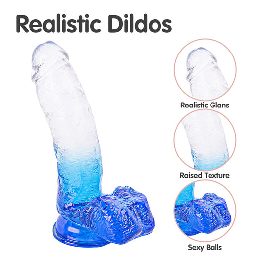 DILDO BEING FETISH 7.1 INCH CRISTAL GUM