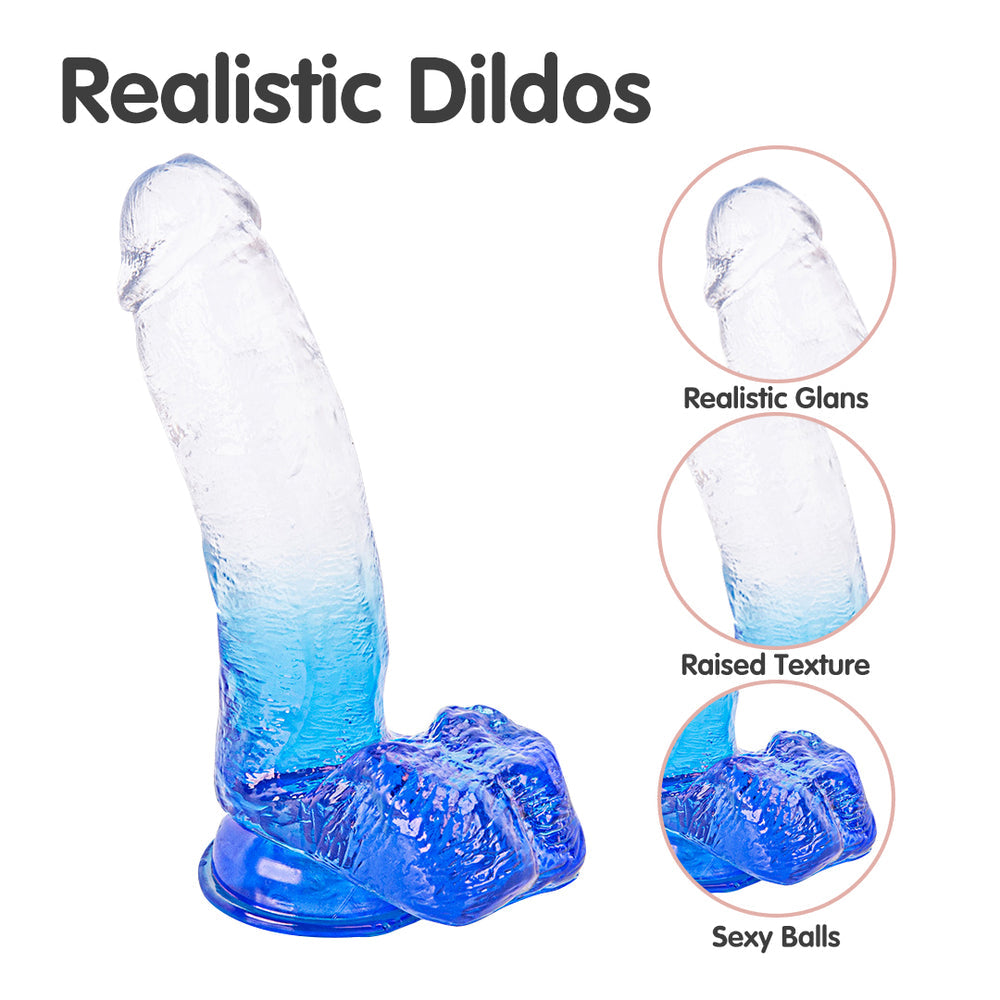 DILDO BEING FETISH 7.1 INCH CRISTAL GUM