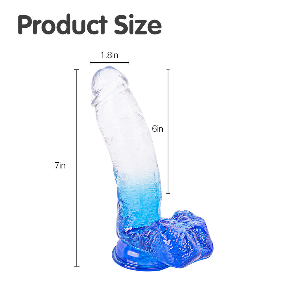 DILDO BEING FETISH 7.1 INCH CRISTAL GUM