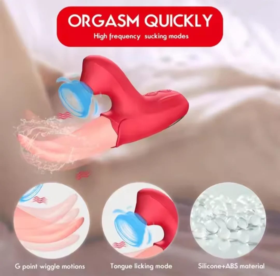 VIBRADOR TIPO LENGUA CON SUCCIONADOR DE CLITORIS USB