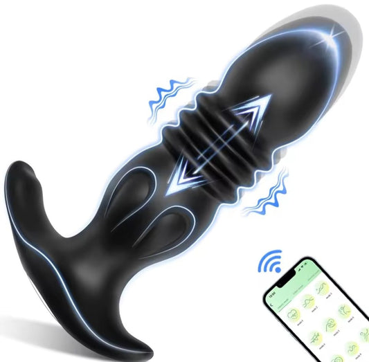 VIBRADOR ANAL EXTENSIBLE CON CONTROL REMOTO Y APLICACION DE CELULAR