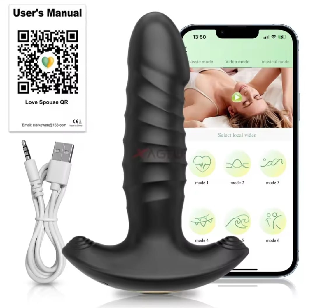 VIBRADOR ANAL EXTENSIBLE CON CONTROL REMOTO Y APLICACION DE CELULAR