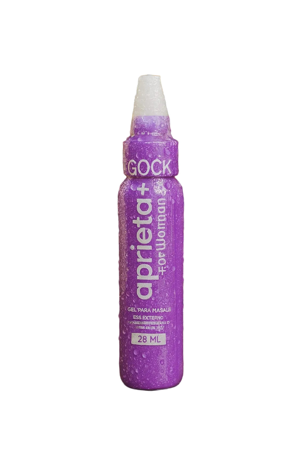 Gel Aprieta para masaje femenino 28 ml sobre mesa, fondo mural Nuit Box sex shop online