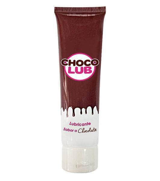 Tubo de lubricante sabor chocolate Choco Lub, fondo blanco, venta en Nuit Box sex shop online.