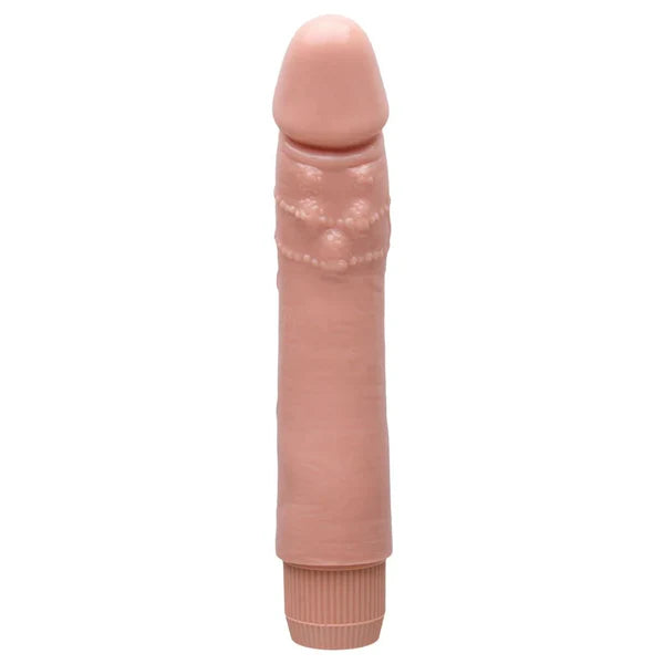 Vibrador realista color piel con detalles texturizados, accesorio de Nuit Box sex shop online.