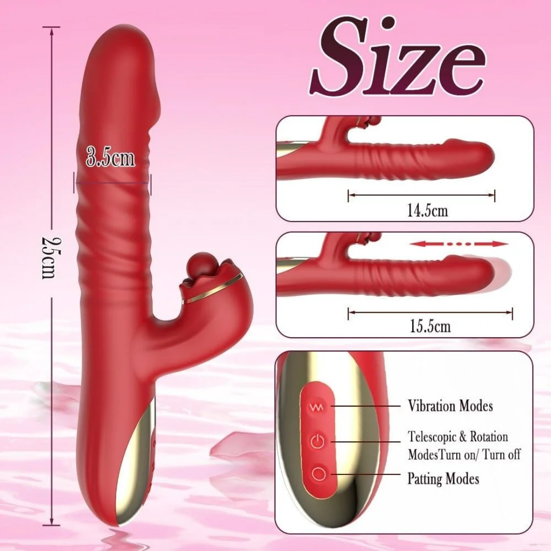 VIBRADOR EXTENSOR CON ESTIMULADOR DE CLITORIS USB